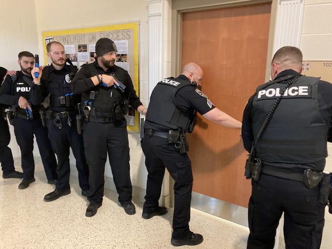 A training exercise allowed first responders and school staff to sharpen their skills and improve procedures in the event of an actual shooting incident in a Tallmadge school.