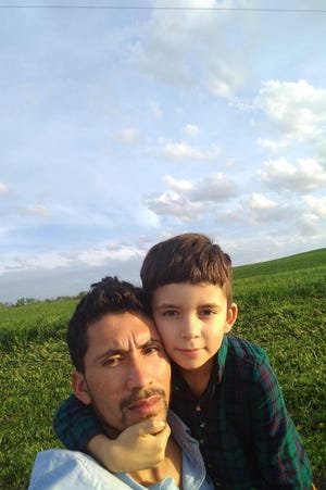 José Rodríguez and his son Jefferson in a photo taken soon after their arrival in Wisconsin.