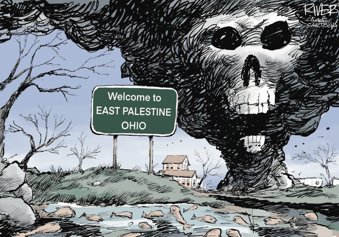 East Palestine by Rivers, CagleCartoons.com