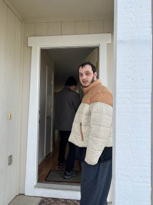 CJ Stout arrives at his new group home in Reno on Feb. 20.