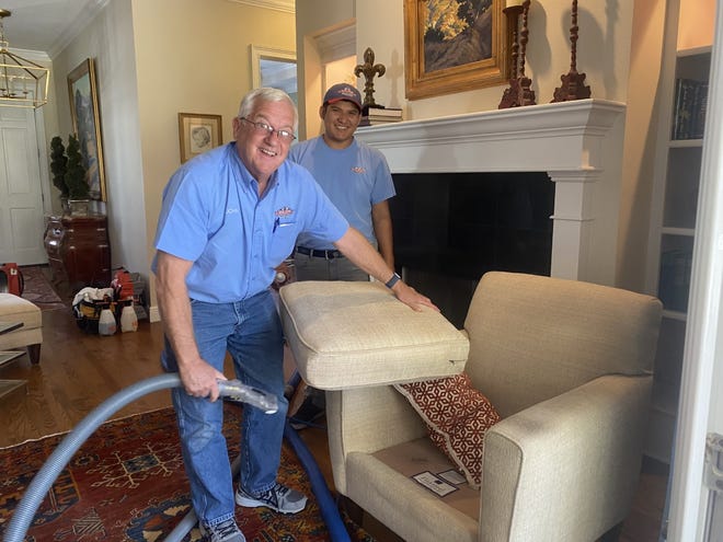 GRIME BUSTERS: Half the success of removing stains from furniture lies in knowing the right chemicals to use, says John Gartner, a professional upholstery cleaner.