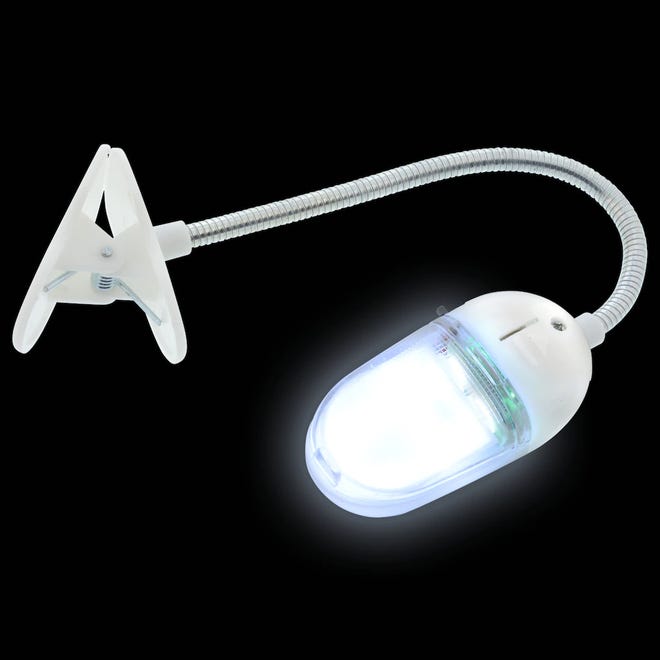 Don’t disturb your partner in bed with a clamp-on LED light (with batteries included). This no-name model was found at Dollar Tree for just $1.25.