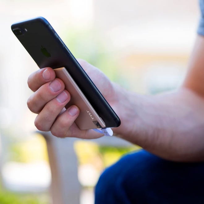 : Portable and affordable, the Tylt slim boost is a 1350-milliamp power bank for charging up your smartphone and accessories while on the go.