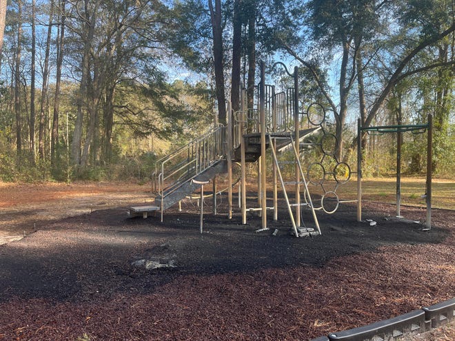 Law enforcement officials are currently investigating after the playground at Mitchellville Court Community Park was burned down Sunday, Feb. 19.