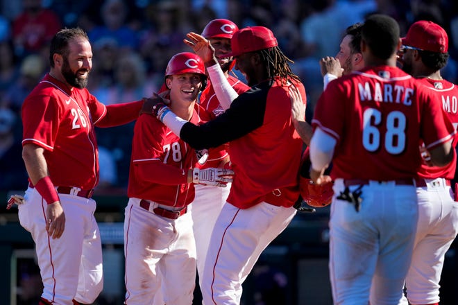 Matt McLain, who hit a walk-off homer in the Reds' spring training opener, adds to the farm system's depth at shortstop.