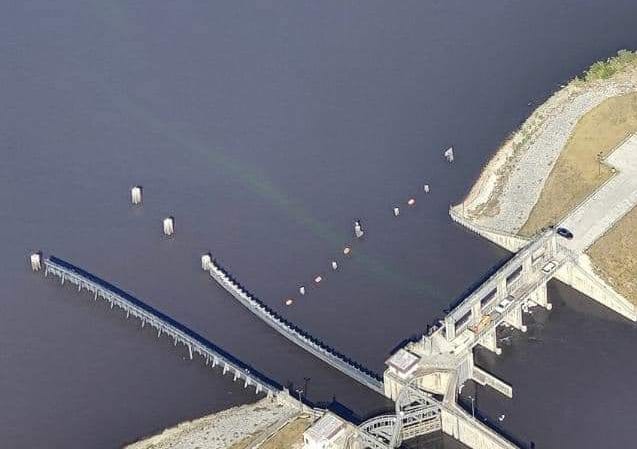 Cyanobacteria - toxic algae - can be seen in streaks in this photo from Feb. 27, 2023 taken by dr. Scott Kuhns of Stuart.