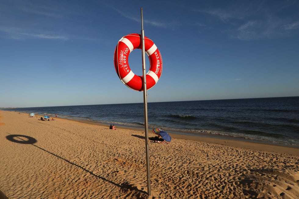 Falesia beach near Albufeira, in Portugal's southern Algarve region on May 17, 2021.