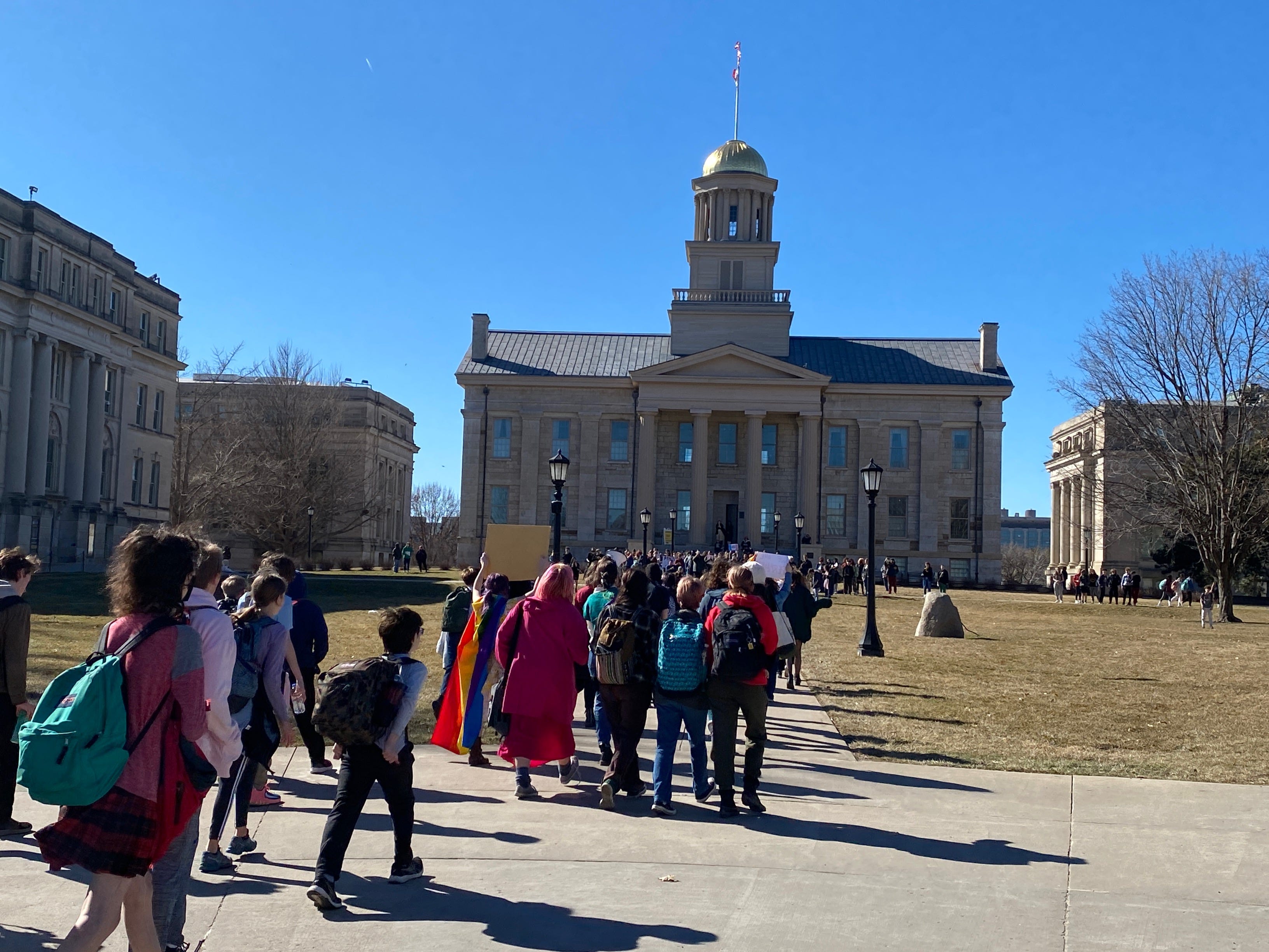 Iowa City students join statewide 'We Say Gay' school walkout protest