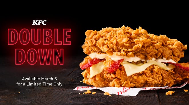 KFC Double Down Sandwich keert terug in maart 2023: datum, caloriegegevens
