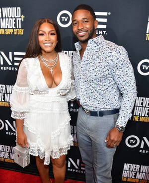 Drew Sidora, left, and Ralph Pittman, stars of “The Real Housewives of Atlanta,” have filed for divorce after nine years of marriage.