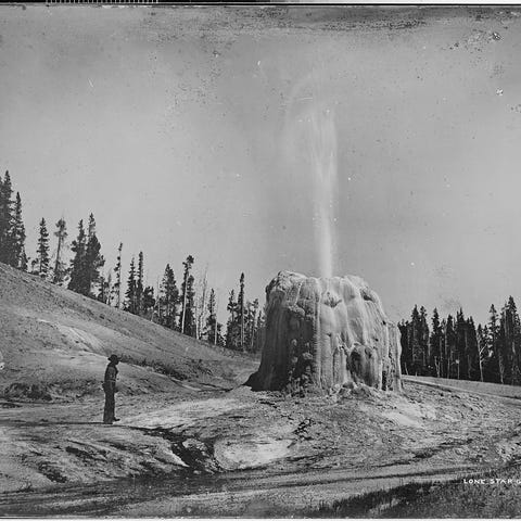 Lone Star Geyser, Yellowstone National Park, in 18