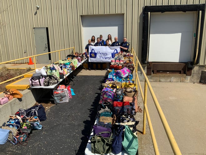 In total, 192 purses were collected at the Michigan State Police Gaylord Post during last year's fundraiser.