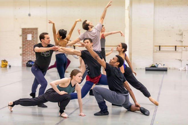 BalletMet dancers rehearse a work by Dana Genshaft to be performed as part of "A Celebration of New Works."