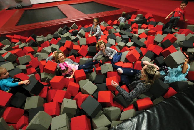 A foam pit is among the attractions at the Bounce Club in Powell.