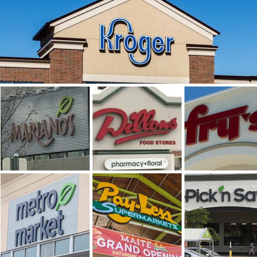 Kroger operates grocery retail stores under many banners.