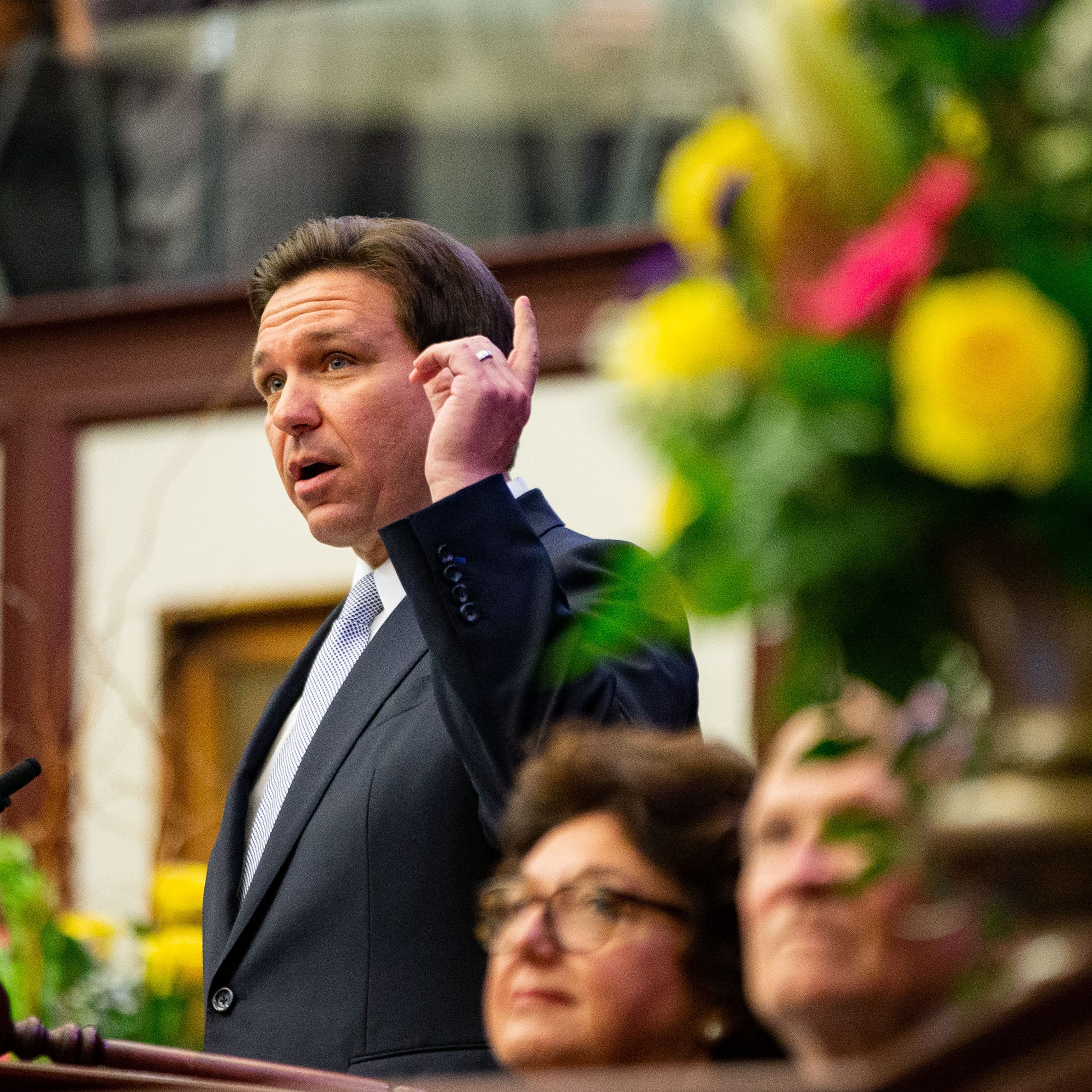 Gov. Ron DeSantis gives his State of the State Address during the Joint Session in the House of Representatives on the opening day of the 2023 Legislative Session, Tuesday, March 7, 2023. 