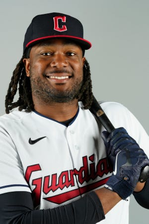 Guardians first baseman Josh Bell poses for a photo Thursday, Feb. 23, 2023.