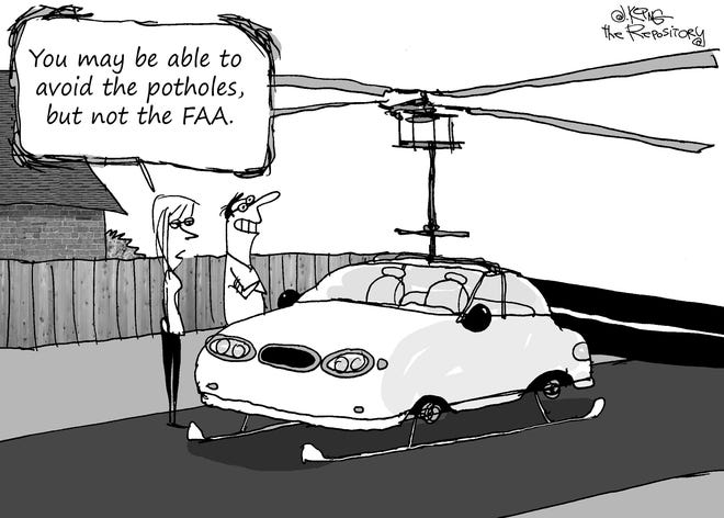 Editorial cartoonist Jerry King looks at how to avoid potholes.