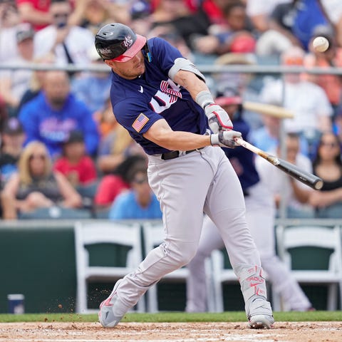 Mike Trout playing for Team USA during Thursday's 