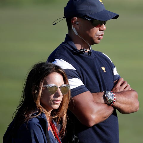 Erica Herman and Tiger Woods in 2017.