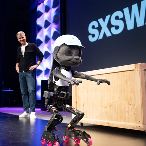 Disney's newly unveiled robot wobbled as if learni