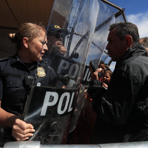 U.S. Customs and Border Protection officers guard 