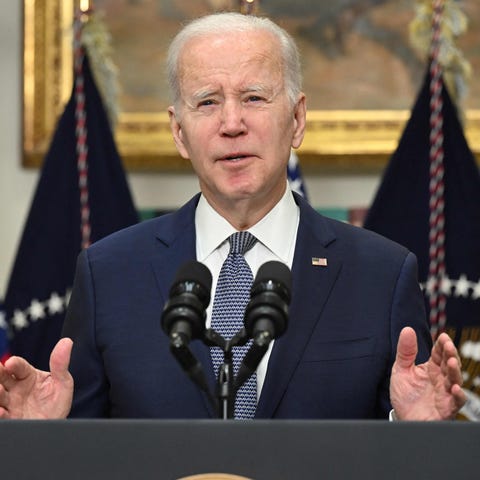 President Joe Biden speaks about the US banking sy