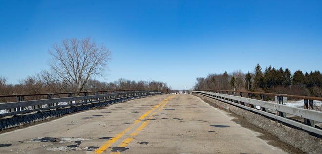 The bridge carrying Perryville Road over I-39 is seen on Tuesday, March 14, 2023, in Cherry Valley. The bridge is expected to be closed for several months due to construction.