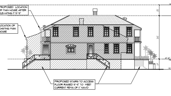 Drawing of proposed changes to Port Royal residence.  