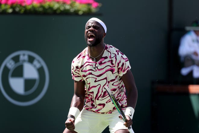 Frances Tiafoe defeated Cameron Norrie during their BNP Paribas Open quarterfinal match in Indian Wells, Calif., on Wednesday, March 15, 2023. 