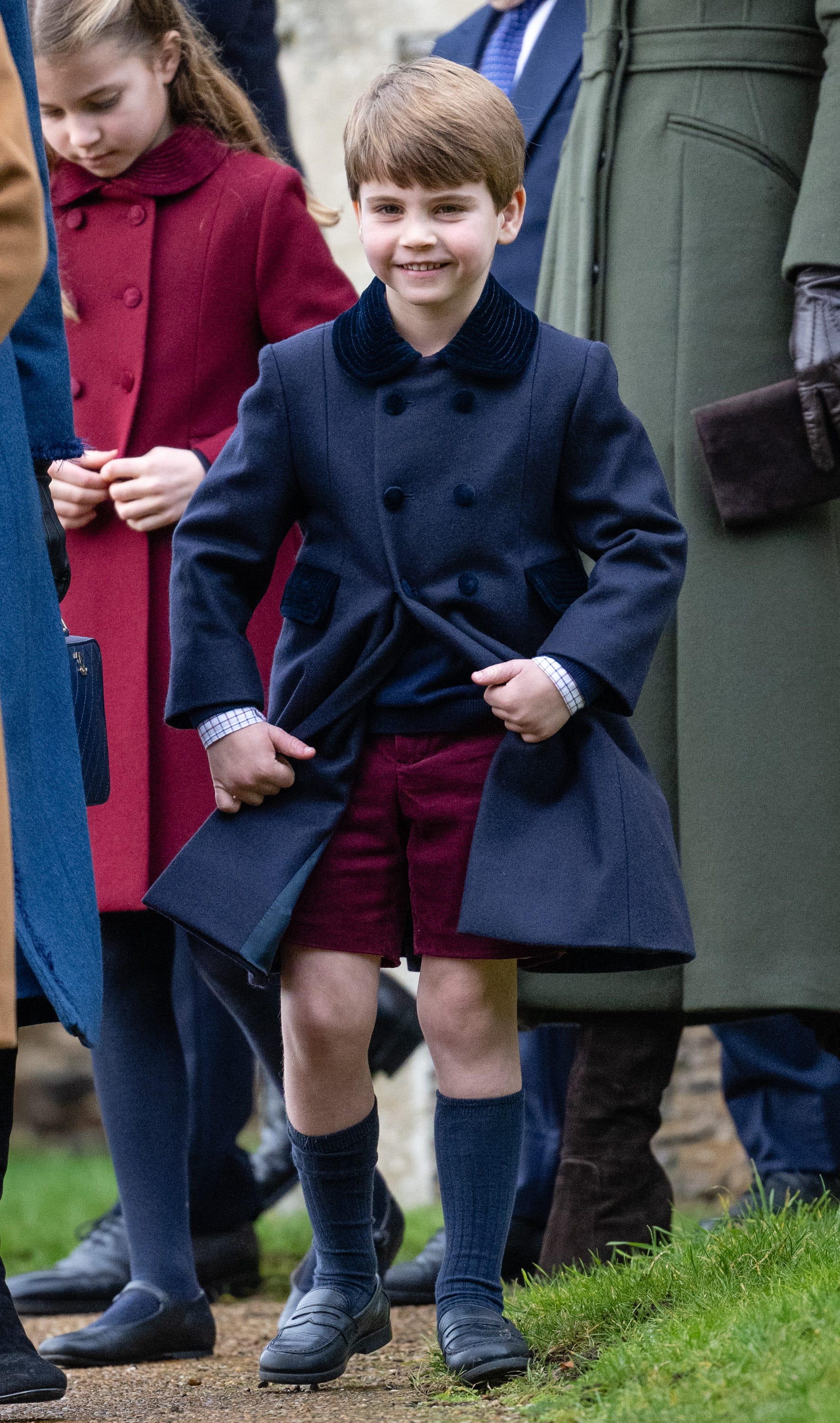 Prince Louis attends the Christmas Day service at Sandringham Church on December 25, 2022 in Sandringham, Norfolk. King Charles III ascended to the throne on September 8, 2022, with his coronation set for May 6, 2023.