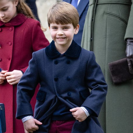 Prince Louis attends the Christmas Day service at Sandringham Church on December 25, 2022 in Sandringham, Norfolk. King Charles III ascended to the throne on September 8, 2022, with his coronation set for May 6, 2023.