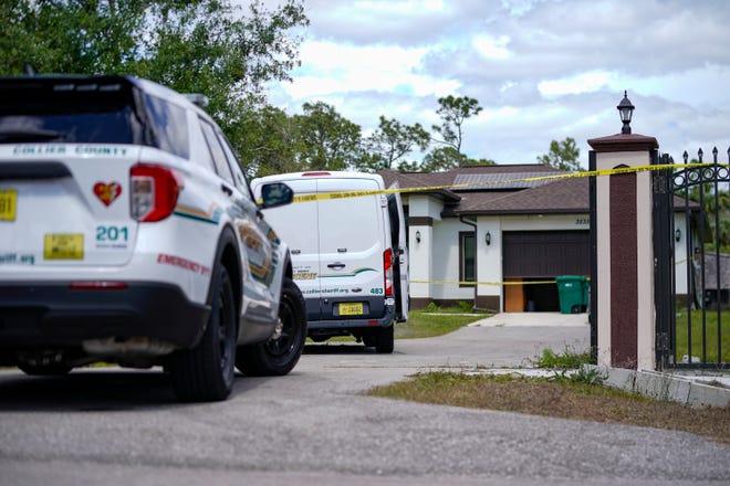 Collier County Sheriff’s deputies conduct a death investigation in the 3500 block of Eighth Avenue Southeast in Golden Gate Estates on Friday, March 17, 2023.