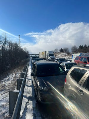 Traffic going eastbound and westbound on Interstate 96 near Grand River Ave in Portland has been closed for an indefinite period due to a large vehicle crash, Michigan State Police said.