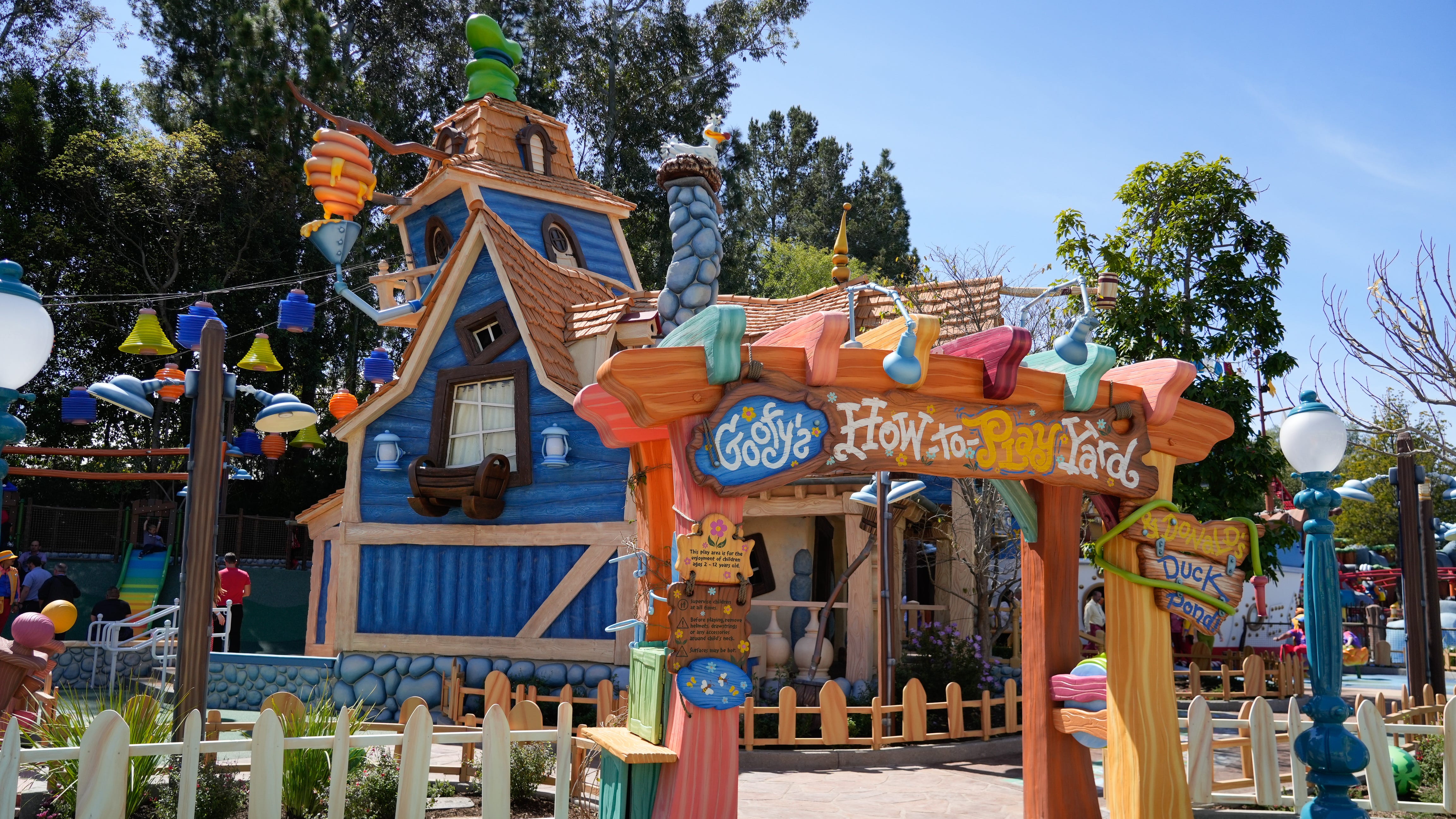 The exterior of Goofy's How-To-Play Yard is seen at Mickey's Toontown at Disneyland.