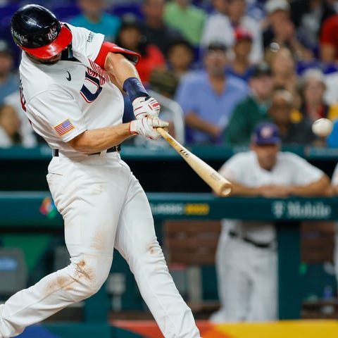 Paul Goldschmidt hits a two-run home run during th