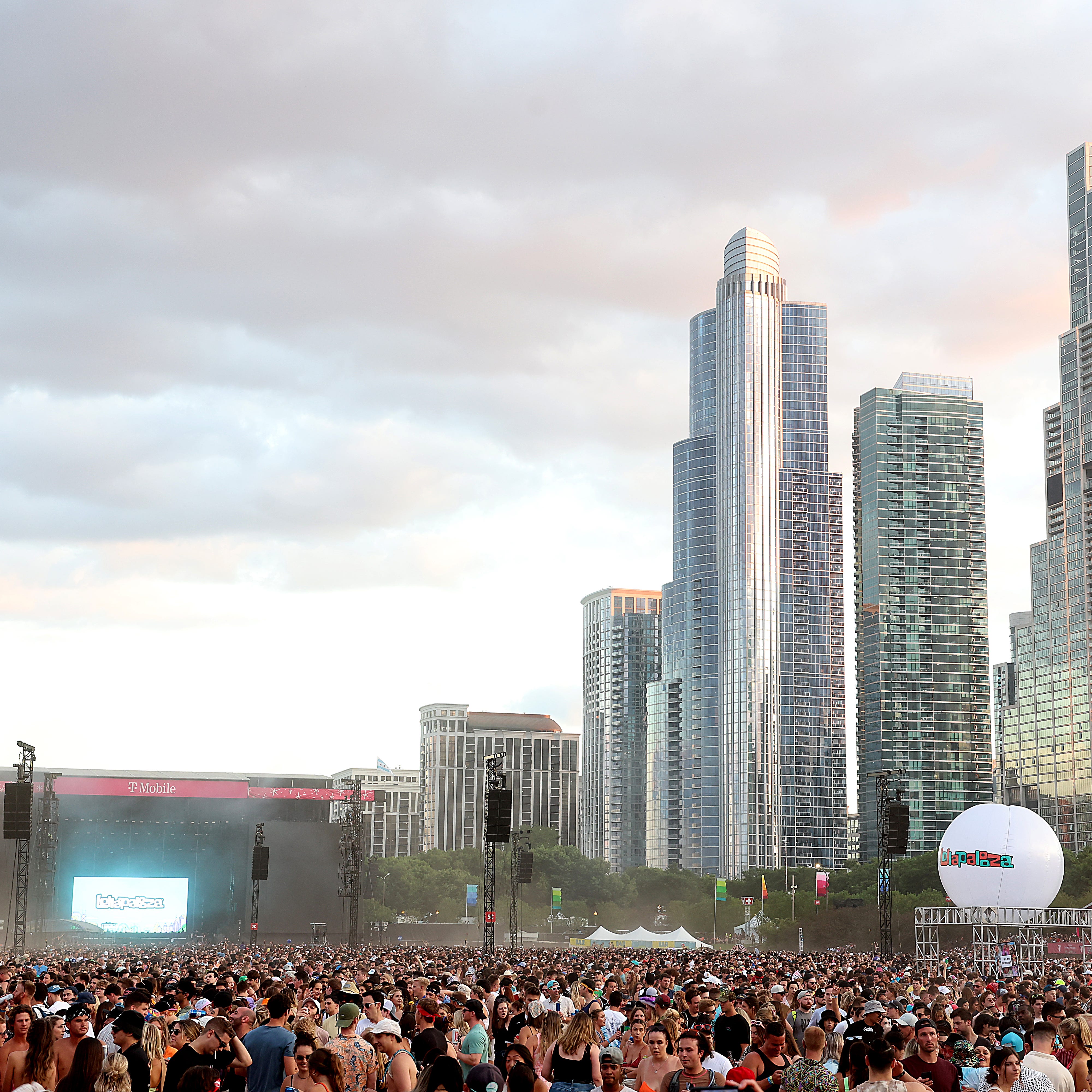 A general view of the atmosphere during day 3 of Lollapalooza at Grant Park on July 30, 2022 in Chicago, Illinois.