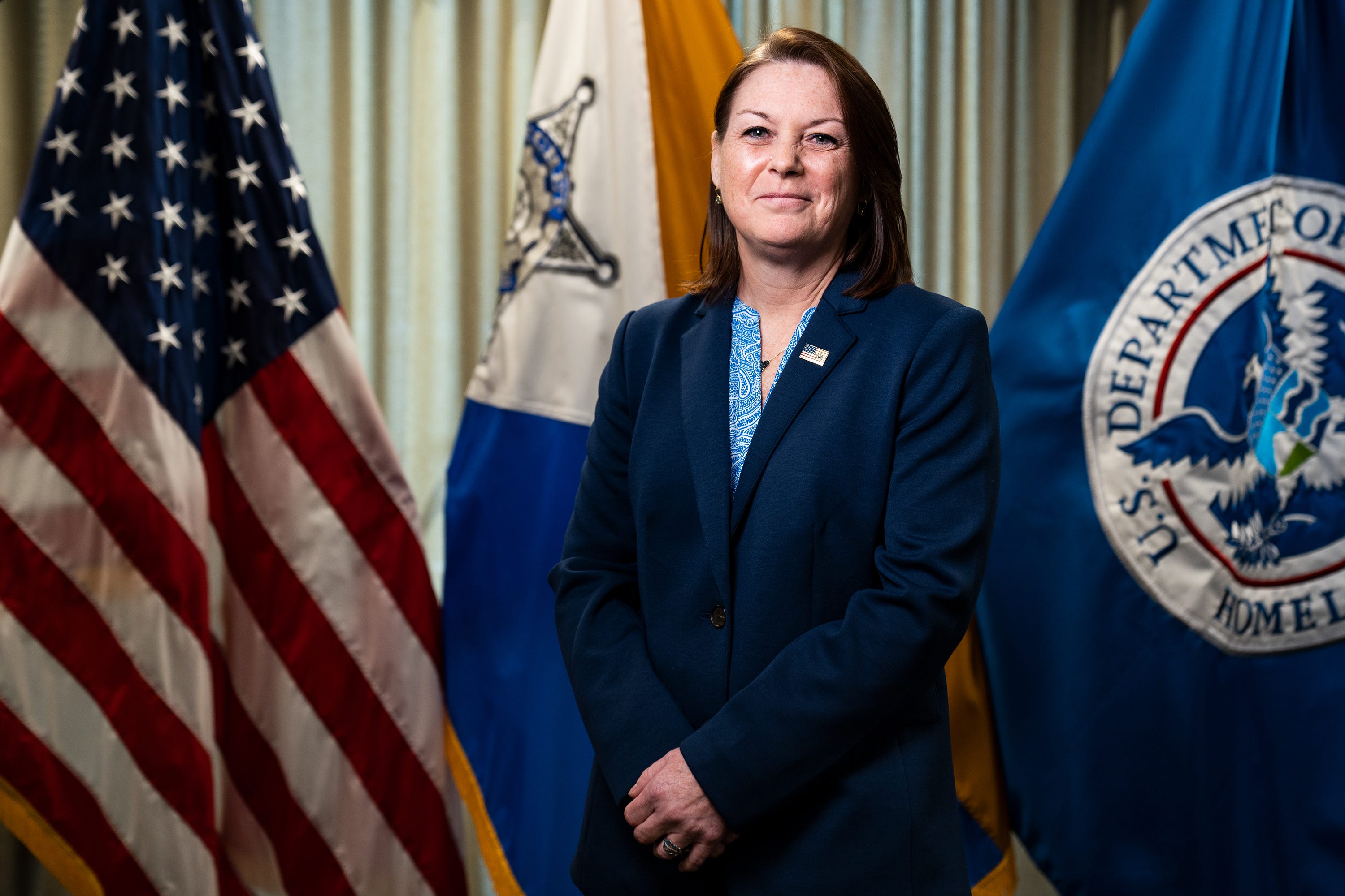 Kimberly Cheatle, the Director of the Secret Service, speaks poses for a portrait at their headquarters in Washington D.C.