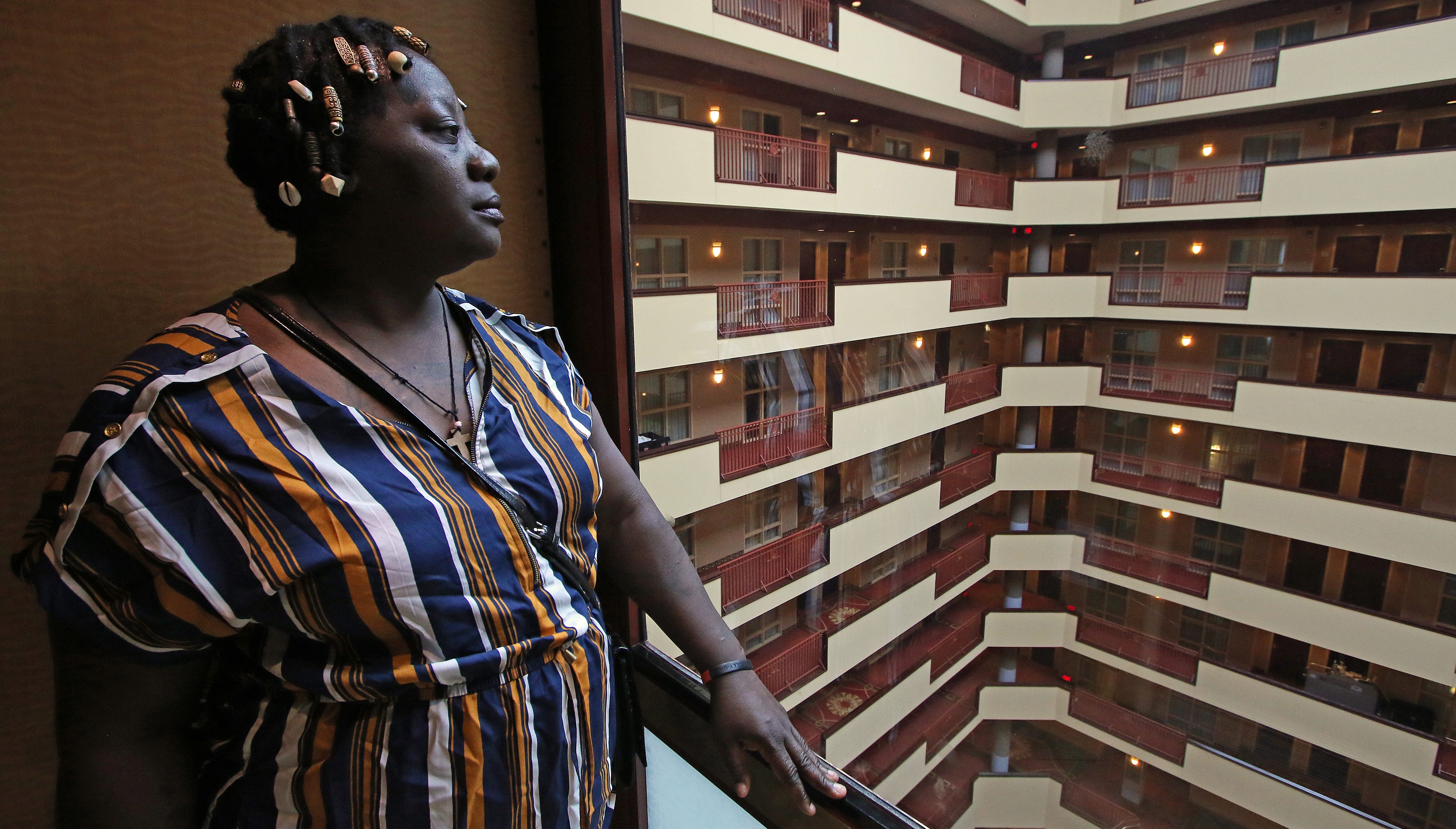 Mozell Jones-Grisham at the Embassy Suites in Concord, North Carolina, where she was living and working last year.