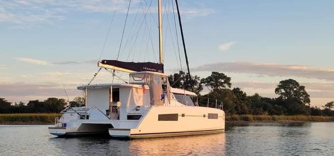 The catamaran the Rolling Stones, captained by Geoff Stone of Muskego.