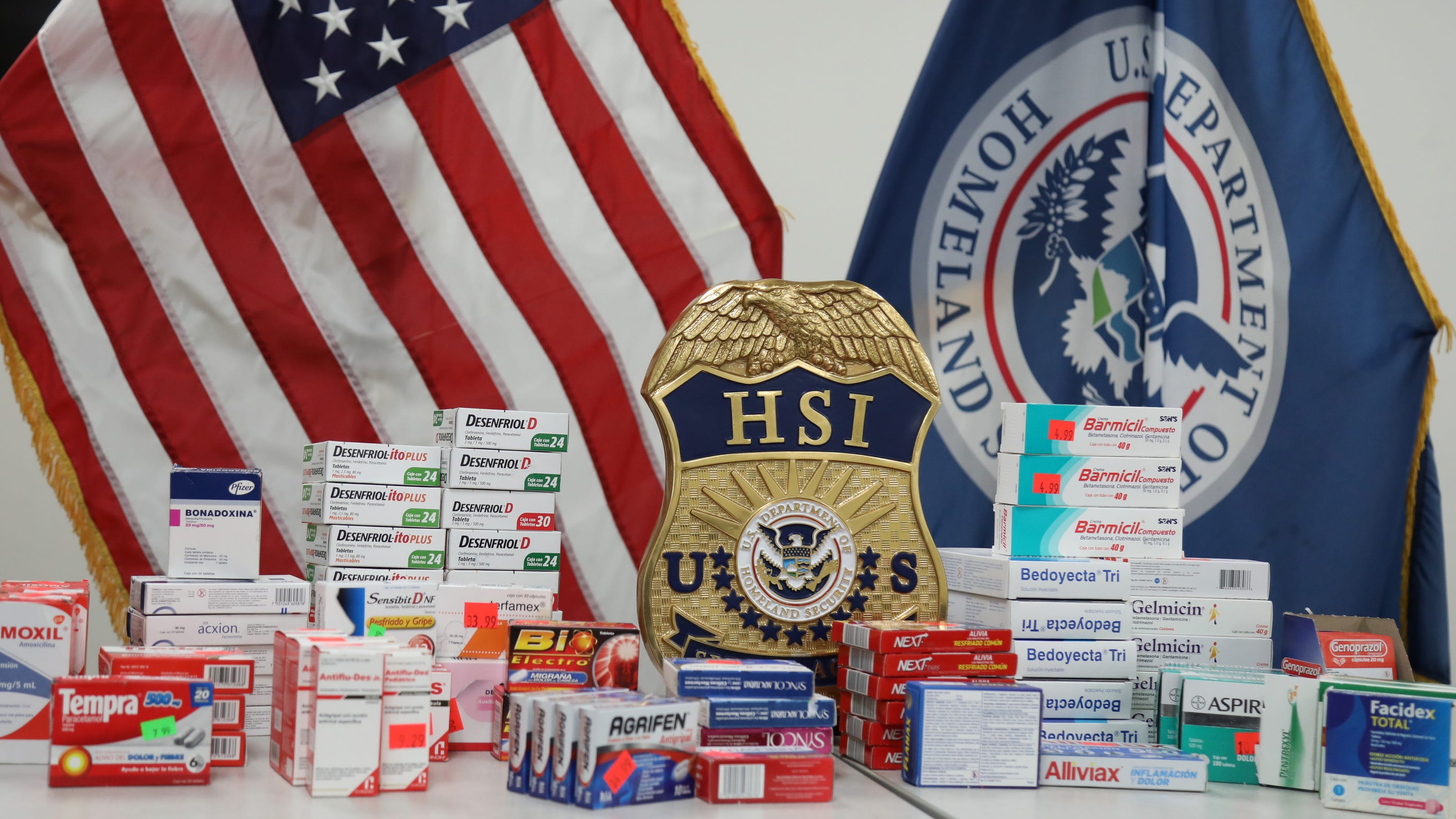 HSI agents seize counterfeit, smuggled Mexican medicines at El Paso swap meet, shops