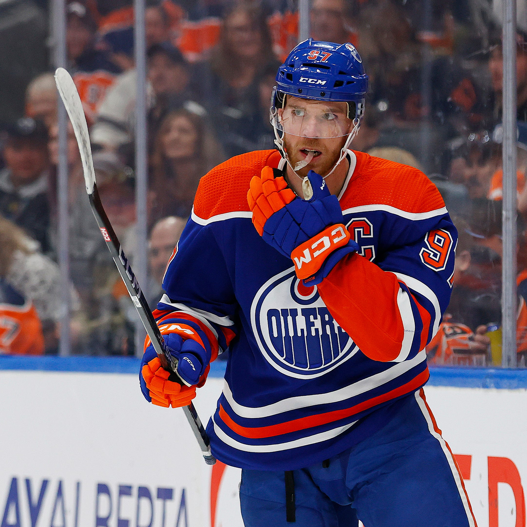 Edmonton Oilers forward Connor McDavid has hit 60 goals on the season with 10 games to play.