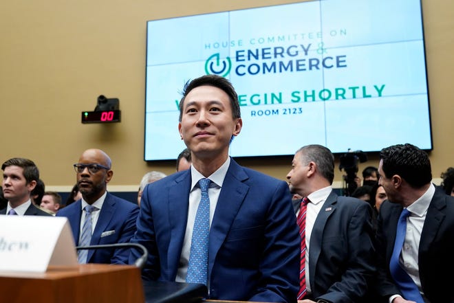 TikTok CEO Shou Zi Chew arrives to testify to a hearing of the House Energy and Commerce Committee, on the platform's consumer privacy and data security practices and impact on children, Thursday, March 23, 2023, on Capitol Hill in Washington.