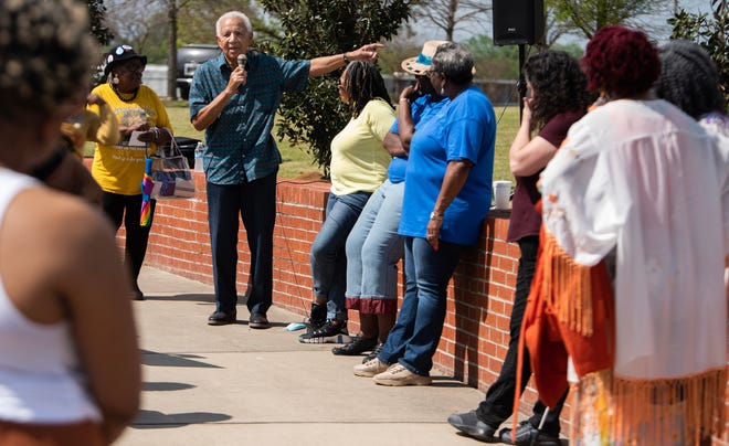 Civil rights warrior Nelson Malden speaks as Montgomery celebrates the expanded garden at Oak Street and Fairview Avenue in Montgomery, Alabama, on Saturday, March 25, 2023. (Photo: Mickey Welsh / Advertiser)