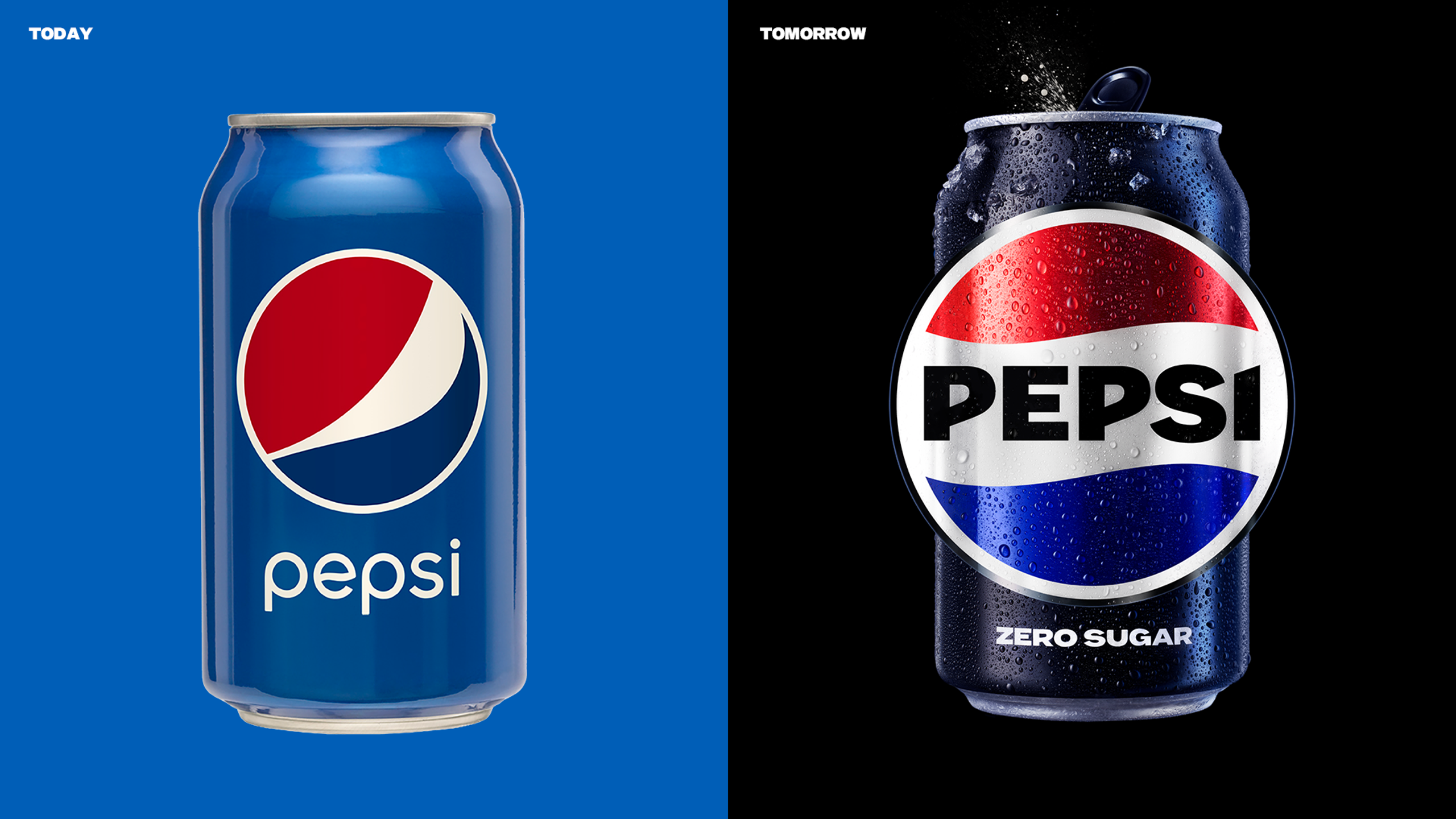 Pepsi's new logo (right), will replace the old logo (left). 