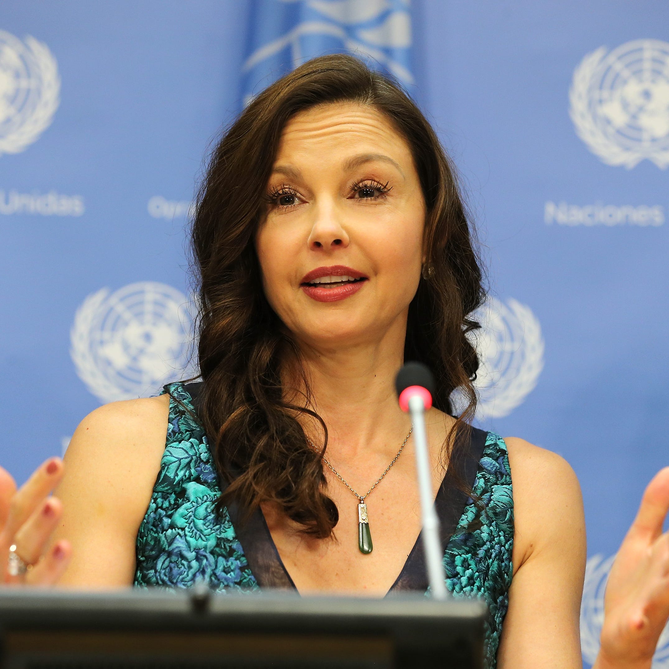 Ashley Judd speaks at a news conference held to announce her appointment as a U.N. Population Fund's Goodwill Ambassador in 2016.