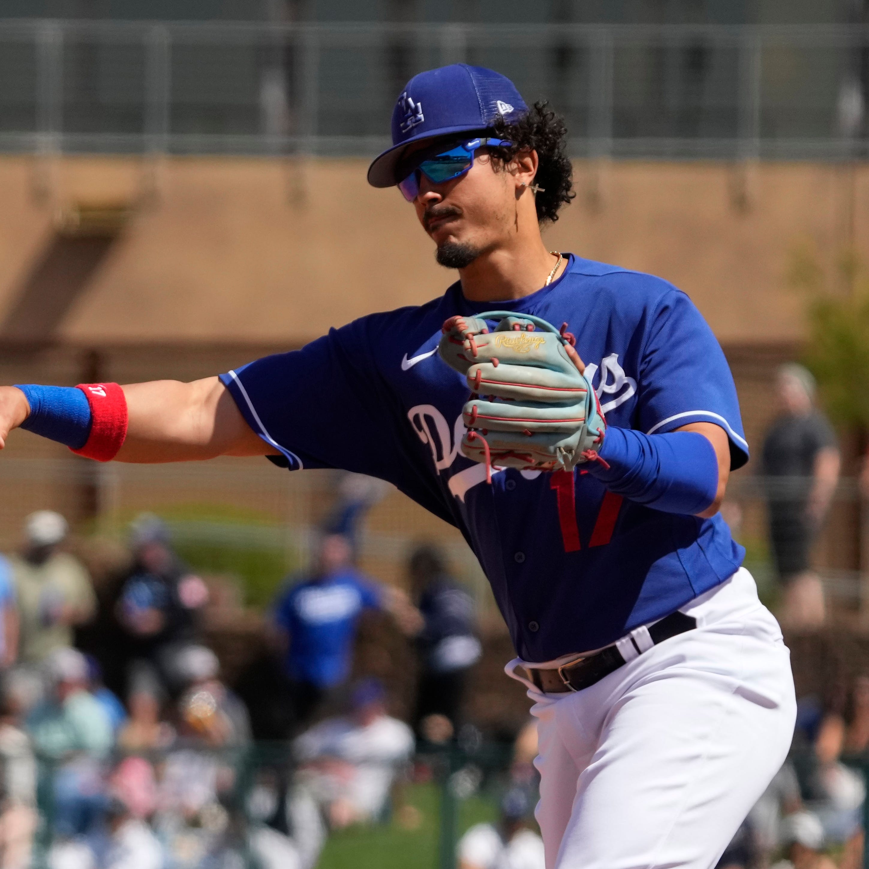 Dodgers prospect Miguel Vargas has moved to second base this season after playing first and third in his first taste of the majors last year.