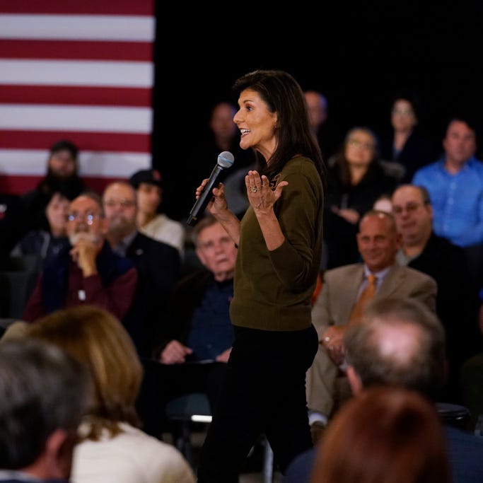 Republican presidential candidate, former ambassador to the United Nations Nikki Haley during a campaign stop Monday, March 27, 2023, in Dover, N.H.