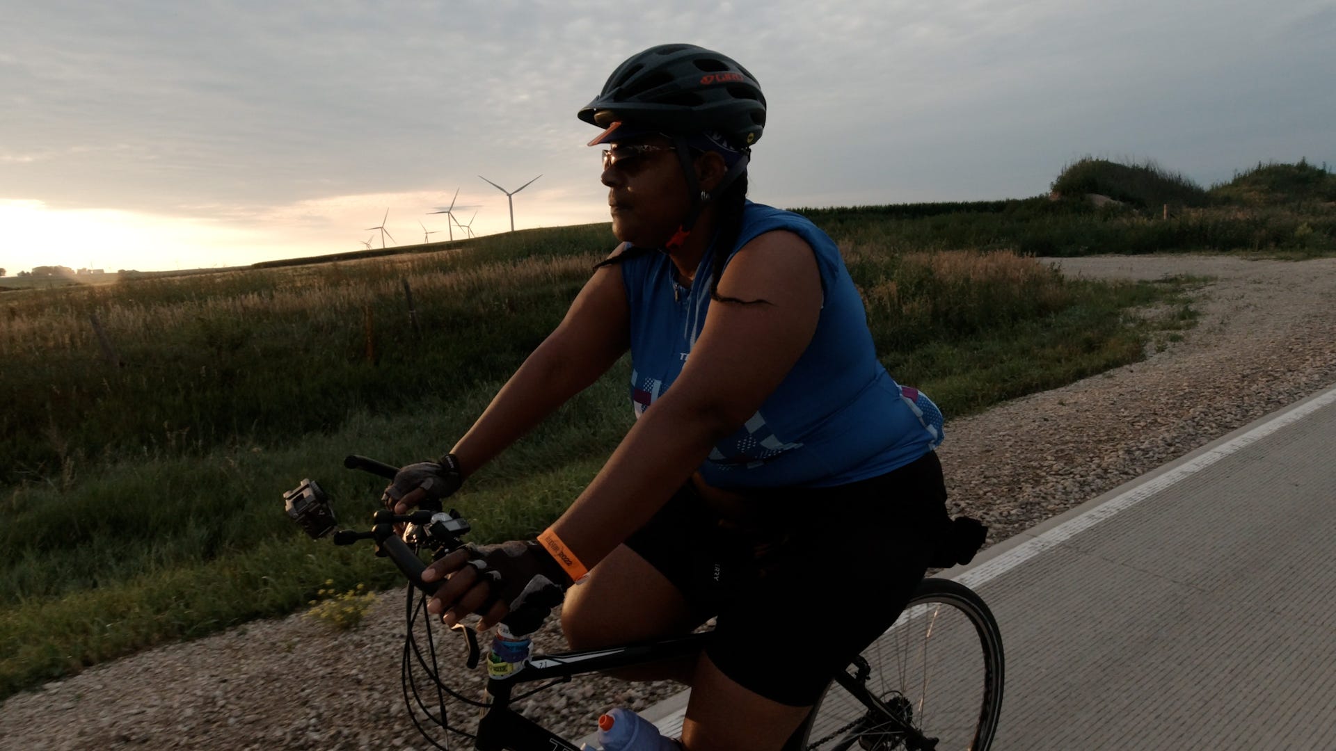 Screen capture from Shift: The RAGBRAI Documentary: Dayna Chandler bikes across Iowa on RAGBRAI 2022. 