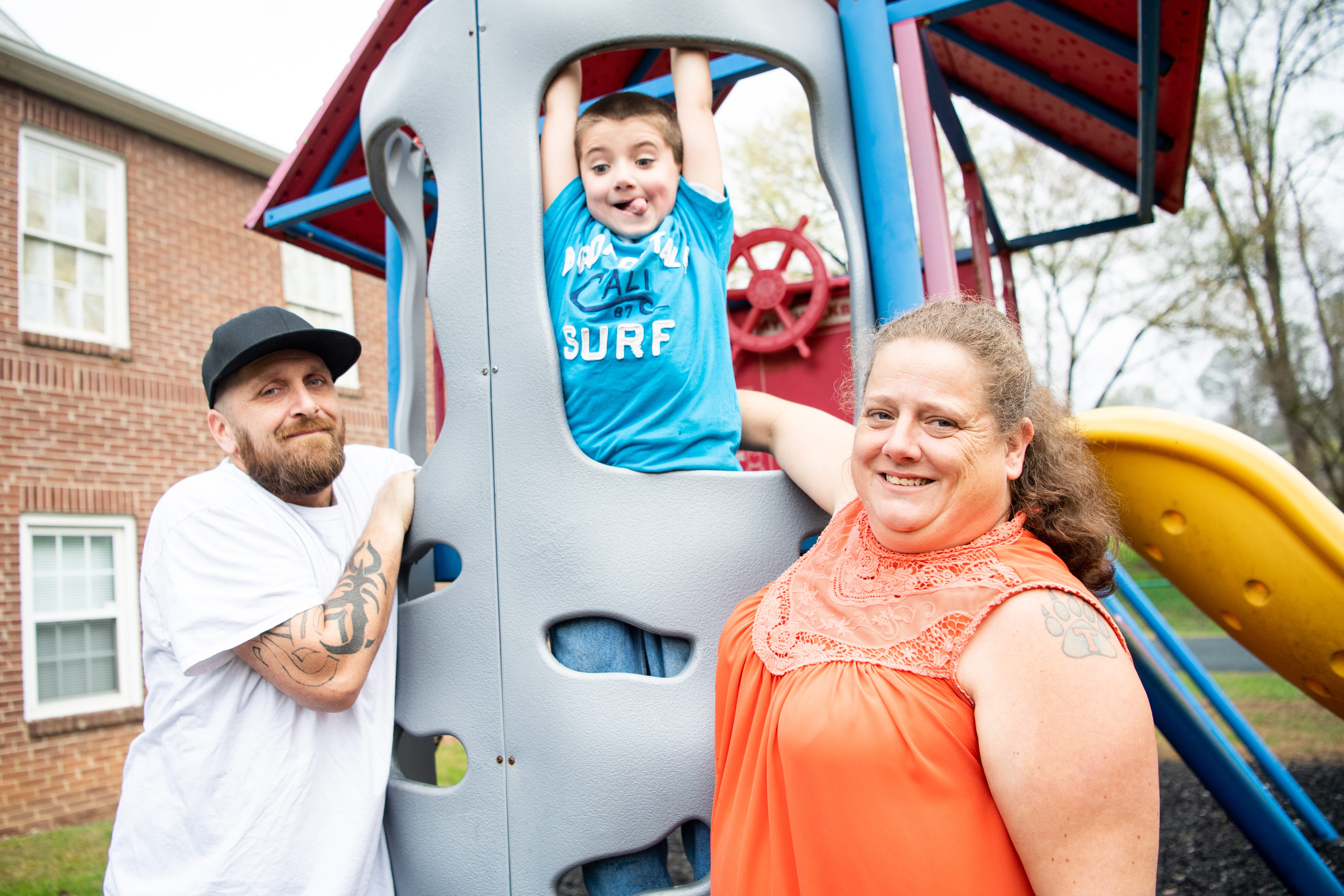 Robert, William and Jennifer Rose at the Riverside Baptist Church playground in Knoxville in March. Jennifer Rose was so impressed by the success her son experienced with applied behavior analysis therapy that she went back to school and became a registered behavior technician and a behavior analyst.